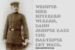 lustige Karte mit Spruch Maul halten Soldat